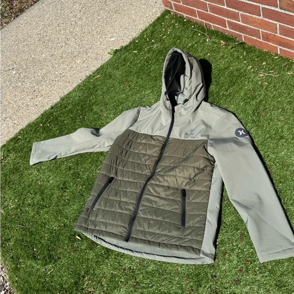 Hurley Green and Gray Hooded Jacket - Picture 10 of 16